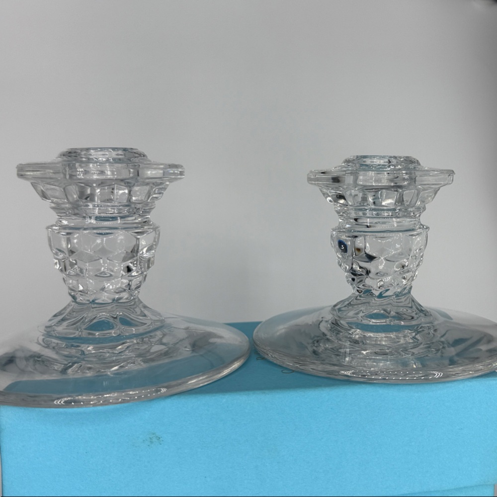 Elegant Fostoria Glass Candle Holders